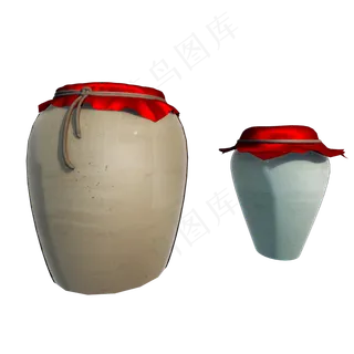 立体质感酒坛png图