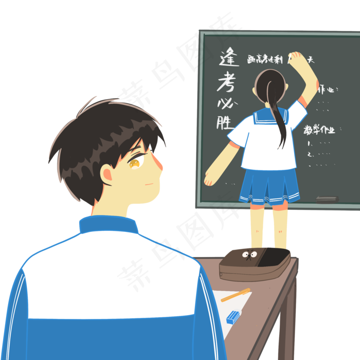 高考冲刺学生校服逢考必过PNG(2048X2048(DPI:300))psd模版下载
