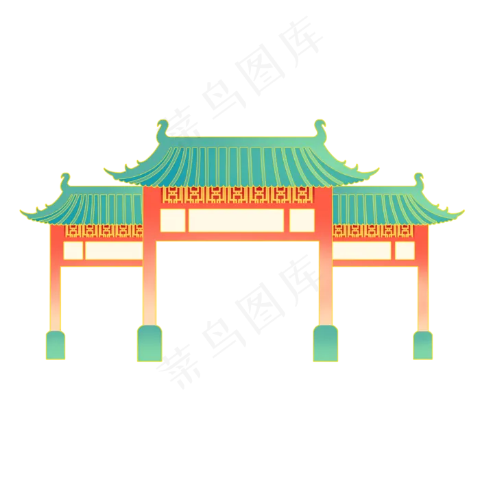 淡雅古风建筑(2000X2000(DPI:300))psd模版下载