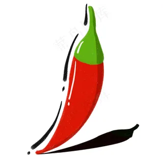 辣椒卡通装饰红色