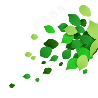 春天飘落的绿色叶子,免抠元素