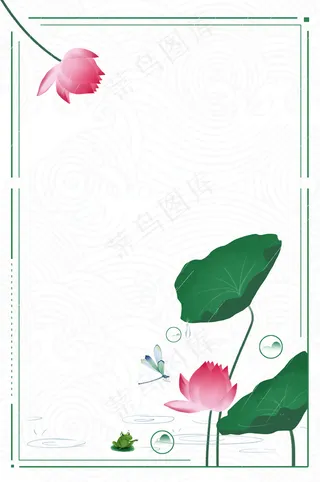 二十四节气之小暑传统节气下雨的池塘荷花背