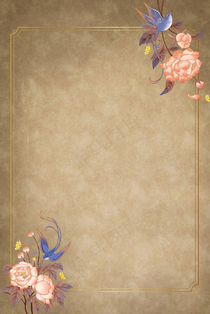 花朵底纹矢量H5背景素材