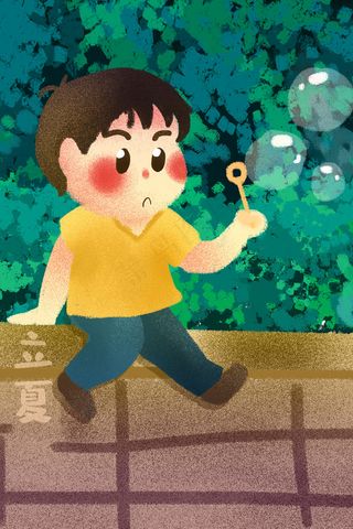 卡通手绘风夏日闲暇时光娱乐配图