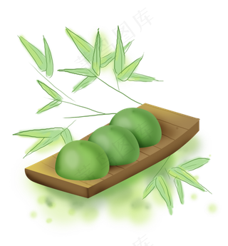 清明节古风食物青团,免抠元素