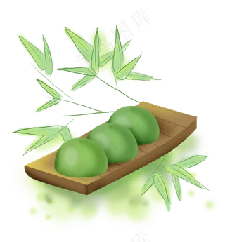 清明节古风食物青团,免抠元素