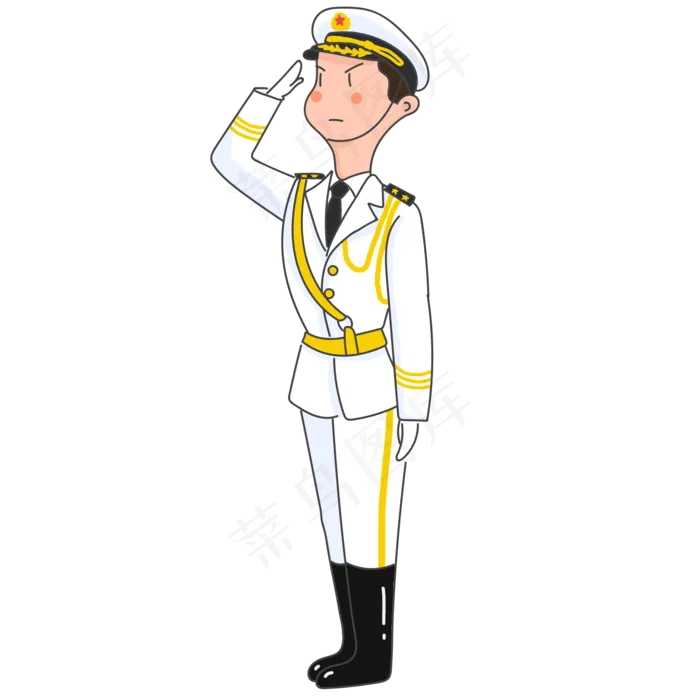 建军节党建军人士兵敬礼可爱卡通(2000X2000(DPI:150))psd模版下载