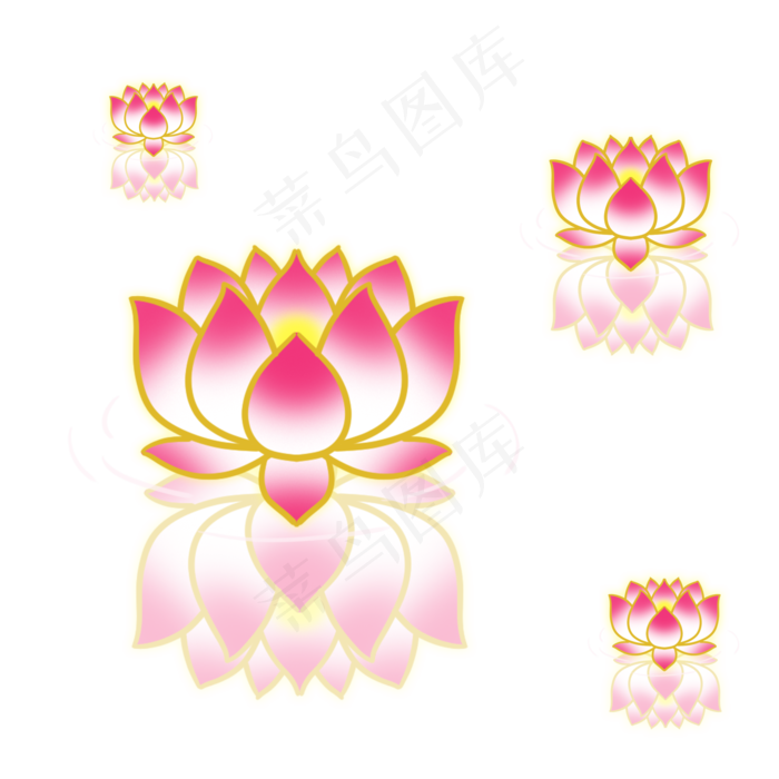 中元节金边荷花灯(2000X2000(DPI:300))psd模版下载