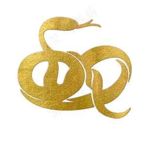 蛇金色创意象形字