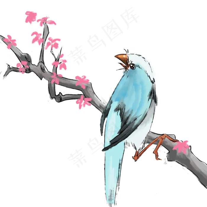 中国风古典风格花鸟矢量图,免抠元素(2000X2000(DPI:300))psd模版下载