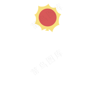 可爱红色太阳气球