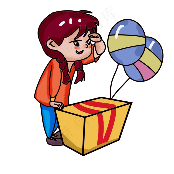 儿童节小女孩礼物气球