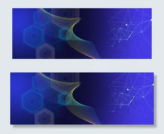 创意商务科技蓝色banner