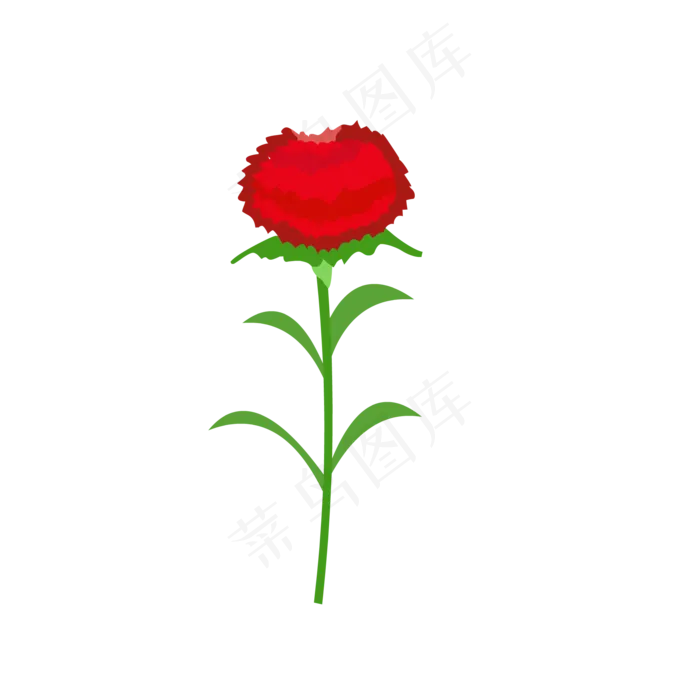 大红色手绘母亲节康乃馨免抠素材(2000*2000px 300 dpi )ai矢量模版下载