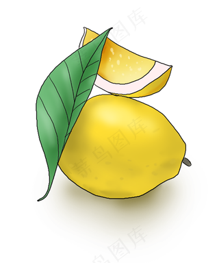 夏季食物手绘柠檬