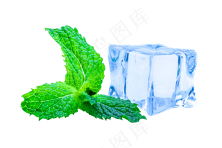 绿叶装饰冰块,免抠元素