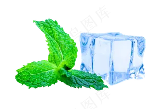 绿叶装饰冰块,免抠元素