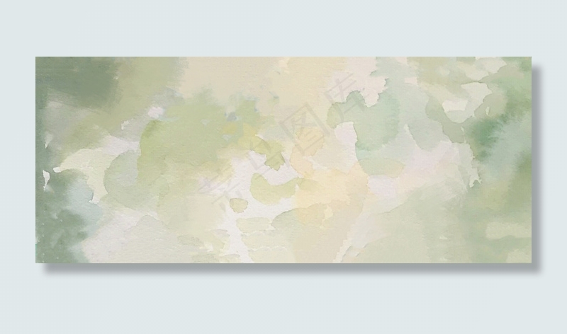 简约淡绿水彩晕染banner海报