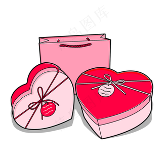 爱心礼品盒礼袋礼物七夕情人节