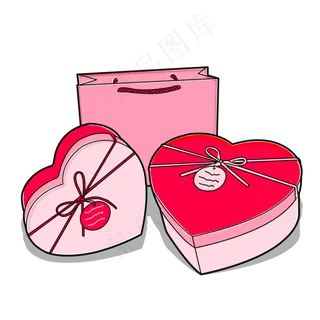 爱心礼品盒礼袋礼物七夕情人节