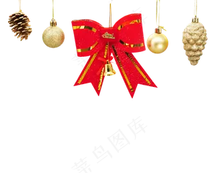 圣诞挂饰蝴蝶结,免抠元素
