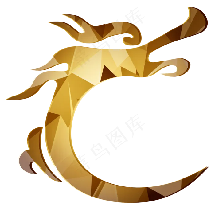 低多边形生肖动物龙,免抠元素(2000*2000px 300 dpi )ai矢量模版下载