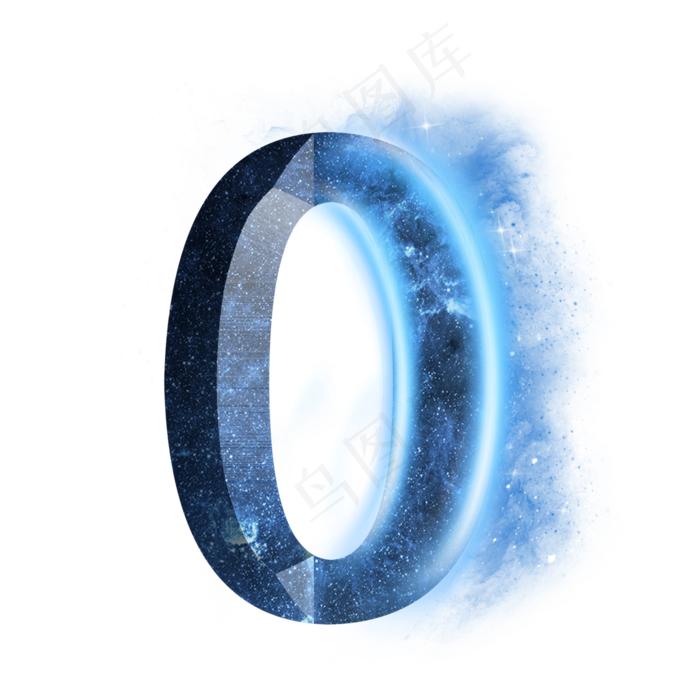 炫酷蓝色星空星辰数字0(3000X3000(DPI:300))psd模版下载