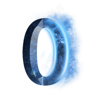 炫酷蓝色星空星辰数字0