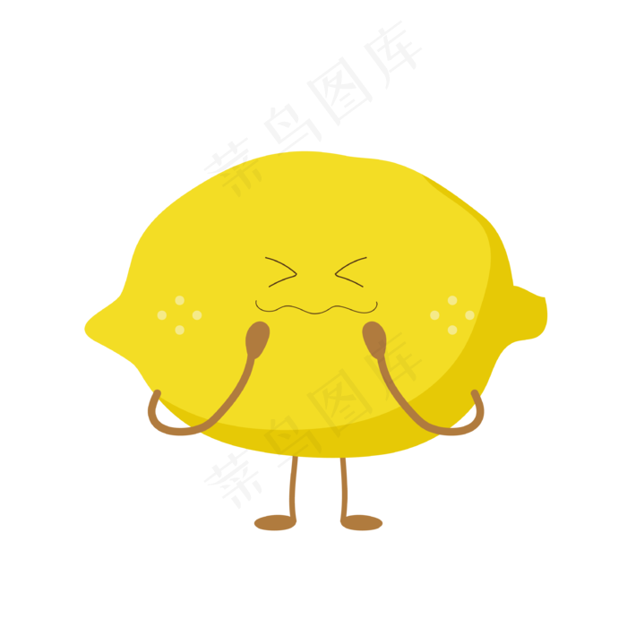卡通的柠檬小人矢量免抠图,免抠元素