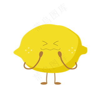 卡通的柠檬小人矢量免抠图,免抠元素