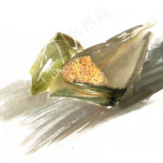 端午节剥开的粽子