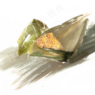 端午节剥开的粽子