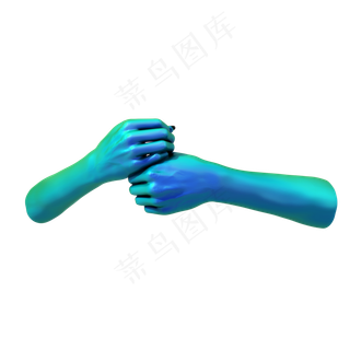 立体渐变手png图