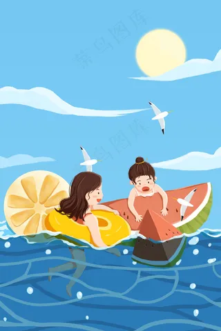 夏至立夏夏天海浪凉爽海面