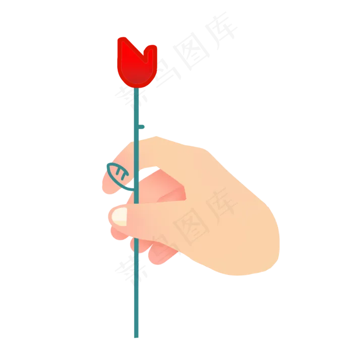 拿红玫瑰手势(3000X3000(DPI:300))psd模版下载