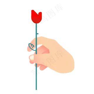 拿红玫瑰手势