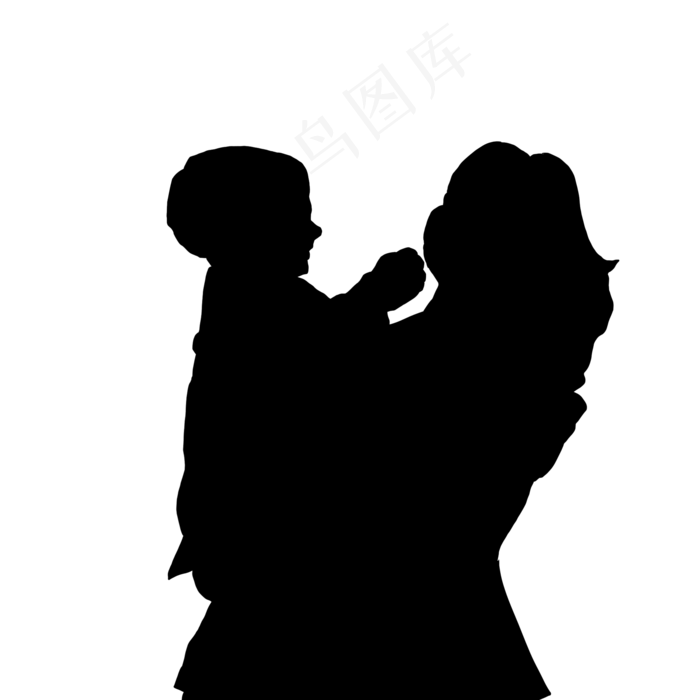 开心的母亲形象剪影母亲节(2000X2000(DPI:300))psd模版下载