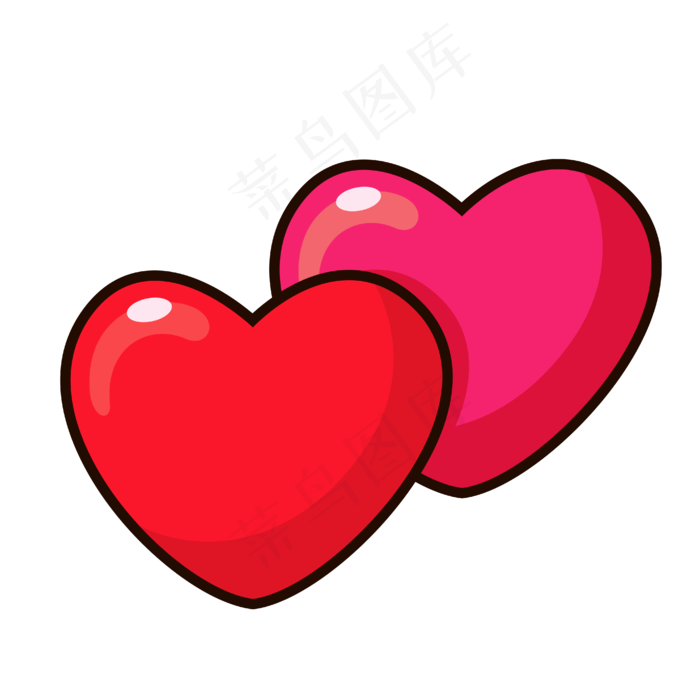 红色爱心情人节爱情装饰图案,免抠元素