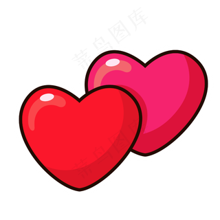 红色爱心情人节爱情装饰图案,免抠元素