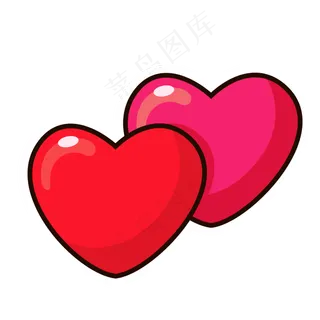 红色爱心情人节爱情装饰图案,免抠元素