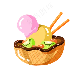 夏季水果冰淇淋