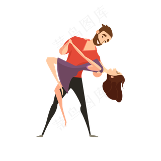 情侣舞蹈矢量图情人节,免抠元素