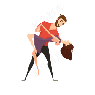 情侣舞蹈矢量图情人节,免抠元素