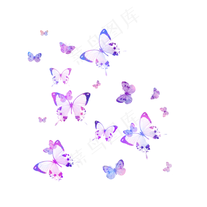 漂浮蝴蝶装饰图案素材底纹通用背,免抠元素(1024*1369px)psd模版下载