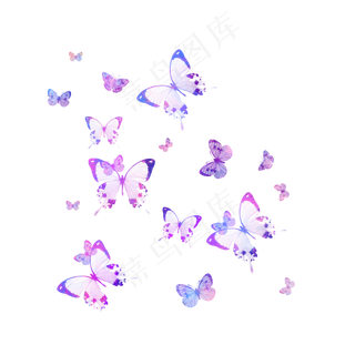 漂浮蝴蝶装饰图案素材底纹通用背,免抠元素