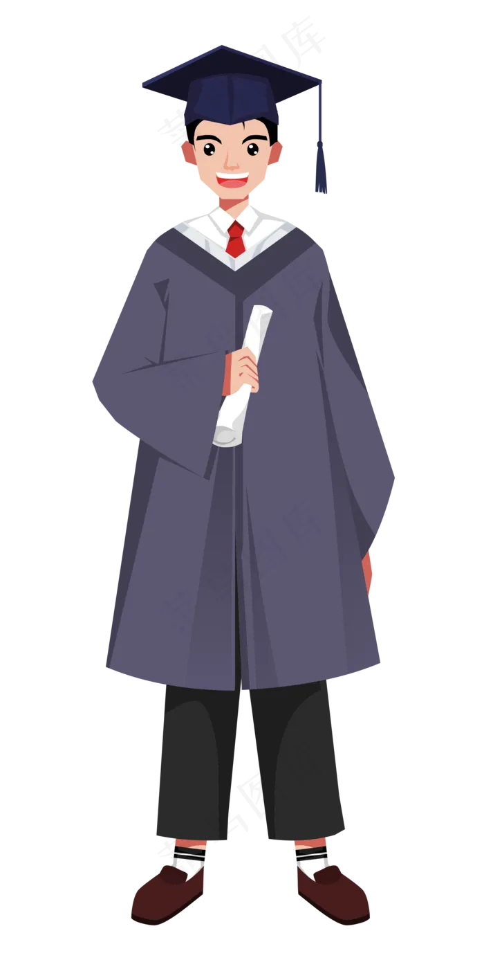 拿着证书的大学生(2362X3107(DPI:300))ai矢量模版下载