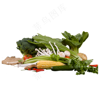 绿色蔬菜美食组合元素,免抠元素