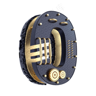 黑金倒计时周年庆数字0