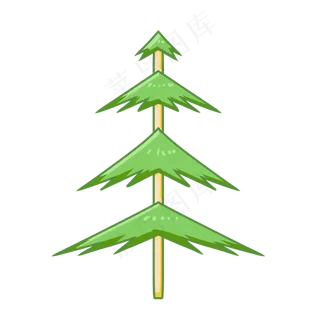 绿色松树植物插图