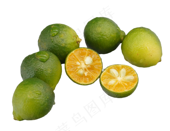 散落青柠柠檬